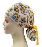 New Gudetama Lazy Egg 2 Ponytail Scrub Cap Doctor Theatre Nurse Hospital Paediatric Vet Surgical