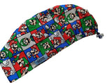 New Super Mario Brothers Patchwork  Euro Scrub Cap Doctor Hospital Surgical ODP Vet