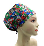 New Super Mario Brothers Patchwork  Euro Scrub Cap Doctor Hospital Surgical ODP Vet