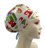 New Dr. Seuss The Grinch Merry Christmas 3  Euro Scrub Cap Doctor Hospital Surgical ODP Vet