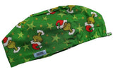 New Dr. Seuss How The Grinch Stole Christmas Gold Stars Euro Scrub Cap Doctor Hospital Surgical ODP Vet