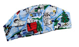 New Groovy Peanuts Gang Snoopy Skating Euro Scrub Cap Doctor Hospital Surgical ODP Vet