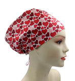 Breast Cancer Awareness Checks Hearts Euro Scrub Cap Doctor Hospital Surgical ODP Vet