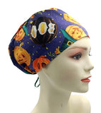 New Halloween Pumpkin 2 Euro Scrub Cap Doctor Hospital Surgical ODP Vet