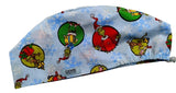 New Dr. Seuss How The Grinch Stole Christmas Blue Euro Scrub Cap Doctor Hospital Surgical ODP Vet