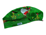 New Christmas Dr. Seuss The Grinch How to Stole Christmas Green Euro Scrub Cap Doctor Hospital Surgical ODP Vet