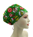 New Christmas Dr. Seuss The Grinch Fairy Lights Euro Scrub Cap Doctor Hospital Surgical ODP Vet