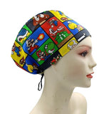 New Games With Super Mario Brothers Patchwork Euro Scrub Cap Doctor Hospital Surgical ODP Vet