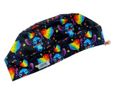 New Angel Aloha Stitch Rainbow Hearts Euro Scrub Cap Doctor Hospital Surgical ODP Vet