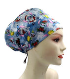 New Disney Angel Aloha Stitch christmas Blue Euro Scrub Cap Doctor Hospital Surgical ODP Vet