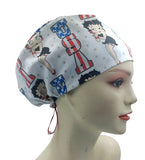 New Betty Boop Stars Euro Scrub Cap Doctor Hospital Surgical ODP Vet