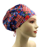 New July 7th American Independence Day Euro Scrub Cap Doctor Hospital Surgical ODP Vet