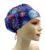 New July 7th American Independence Day Euro Scrub Cap Doctor Hospital Surgical ODP Vet