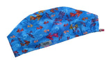 New Sea World Fish Blue Euro Scrub Cap Doctor Hospital Surgical ODP Vet