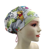 Winnie Pooh And Friends 3 Euro Scrub Cap Doctor Hospital Surgical ODP Vet