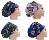 Breast Cancer Awareness Butterflies Euro Scrub Cap Doctor Hospital Surgical ODP Vet