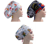 Cute Cartoon Jersey Knit Comfy Euro Toggle Scrub Cap Doctor Theatre Nurse Hospital Paediatric Vet Surgical