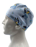 Cutie Cartoon Bluey Men's Velcro Closure Adjustable Scrub Cap Doctor Theatre Nurse Hospital Paediatric Vet Surgical