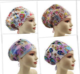New Bluey Cartoon With Floral Euro Scrub Cap Doctor Hospital Surgical ODP Vet