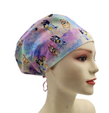 New Bluey Cartoon With Floral Euro Scrub Cap Doctor Hospital Surgical ODP Vet