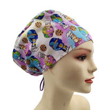 New Bluey Cartoon With Floral Euro Scrub Cap Doctor Hospital Surgical ODP Vet