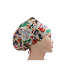 Robert Kaufman Ivory Christmas Holly Jolly Euro Scrub Cap Doctor Hospital Surgical ODP Vet