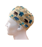 Aztec Mountain Bears Men's Velcro Closure Adjustable Scrub Cap Doctor Theatre Nurse Hospital Paediatric Vet Surgical