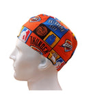 Oklahoma City Thunder NBA Team Sports Orange Men's Velcro Closure Adjustable Scrub Cap Doctor Theatre Nurse Hospital Paediatric Vet Surgical