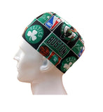 Boston Celtics NBA Team Sports Green Men's Velcro Closure Adjustable Scrub Cap Doctor Theatre Nurse Hospital Paediatric Vet Surgical