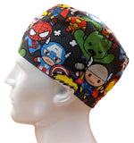 Kawaii Marvel Heros Captain America Men's Velcro Closure Adjustable Scrub Cap Doctor Theatre Nurse Hospital Paediatric Vet Surgical