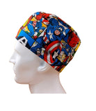 Marvel Comics Action Patchwork Men's Velcro Closure Adjustable Scrub Cap Doctor Theatre Nurse Hospital Paediatric Vet Surgical