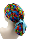 Colourful Dogs Ponytail Scrub Cap Doctor Theatre Nurse Hospital Paediatric Vet Surgical