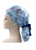 Frozen Olaf Ponytail Scrub Cap Doctor Theatre Nurse Hospital Paediatric Vet Surgical
