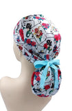 Special Offer Playing Cards And Roses Ponytail Scrub Cap Doctor Theatre Nurse Hospital Paediatric Vet Surgical