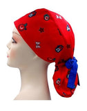 Mickey & Minnie In Red Ponytail Scrub Cap Doctor Theatre Nurse Hospital Paediatric Vet Surgical