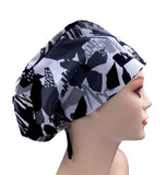 Abstract Flowers Jersey Knit Comfy Euro Toggle Scrub Cap Doctor Theatre Nurse Hospital Paediatric Vet Surgical