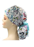Kitty Milk Bath Ponytail Scrub Cap Doctor Theatre Nurse Hospital Paediatric Vet Surgical