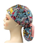 Unikiki Bebe Au Lait Light Blue Polyester Ponytail Scrub Cap Doctor Theatre Nurse Hospital Paediatric Vet Surgical