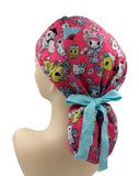 Kawaii Kitty Polyester Ponytail Scrub Cap Doctor Theatre Nurse Hospital Paediatric Vet Surgical