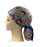 Betty Boop American Flag Cartoon Ponytail Scrub Cap Doctor Theatre Nurse Hospital Paediatric Vet Surgical