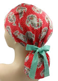 Special Offer Spotty flowers Ponytail Scrub Cap Doctor Theatre Nurse Hospital Paediatric Vet Surgical