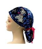 101 Dalmatians Spots Of Fun Ponytail Scrub Cap Doctor Theatre Nurse Hospital Paediatric Vet Surgical