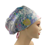 Scenic Garden Jersey Knit Comfy Euro Toggle Scrub Cap Doctor Theatre Nurse Hospital Paediatric Vet Surgical