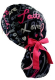 Breast Cancer Awareness Hope Love Faith Ponytail Scrub Cap Doctor Theatre Nurse Hospital Paediatric Vet Surgical