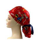 POW! Kaboom Super heroines Super Woman, SuperGirl, Batgirl Ponytail Scrub Cap Doctor Theatre Nurse Hospital Paediatric Vet Surgical