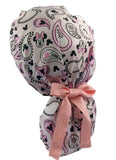 Light Pink Mickey Minnie Paisley Ponytail Scrub Cap Doctor Theatre Nurse Hospital Paediatric Vet Surgical