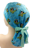 Disney MuLan Blue Ponytail Scrub Cap Doctor Theatre Nurse Hospital Paediatric Vet Surgical