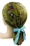 Jack Skellington and Sally Oliver colour Ponytail Scrub Cap Doctor Theatre Nurse Hospital Paediatric Vet Surgical