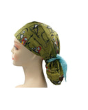 Jack Skellington and Sally Oliver colour Ponytail Scrub Cap Doctor Theatre Nurse Hospital Paediatric Vet Surgical