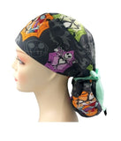 Nightmare Jack Skellington Halloween Party Ponytail Scrub Cap Doctor Theatre Nurse Hospital Paediatric Vet Surgical